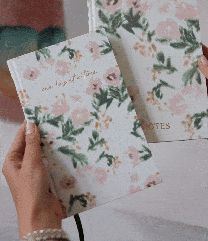 Floral Undated Daily Planner & Notebook Set – The Inspired Stories