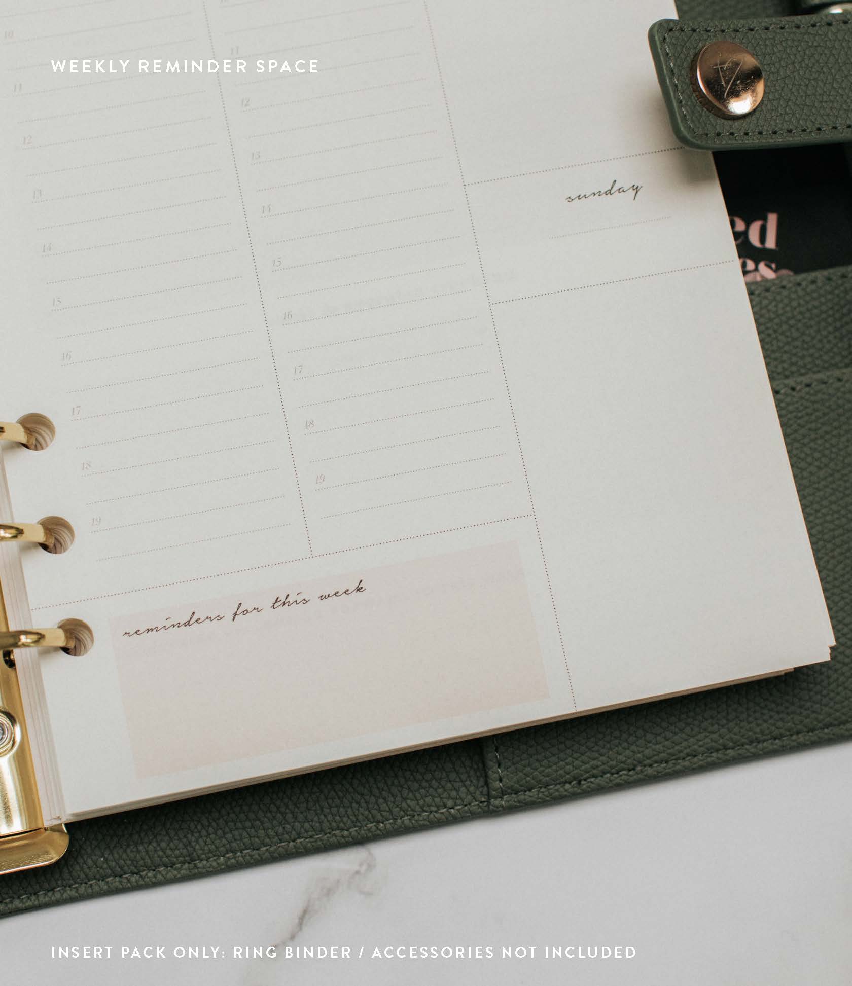 Undated Vertical Weekly Planner Insert Pack – The Inspired Stories