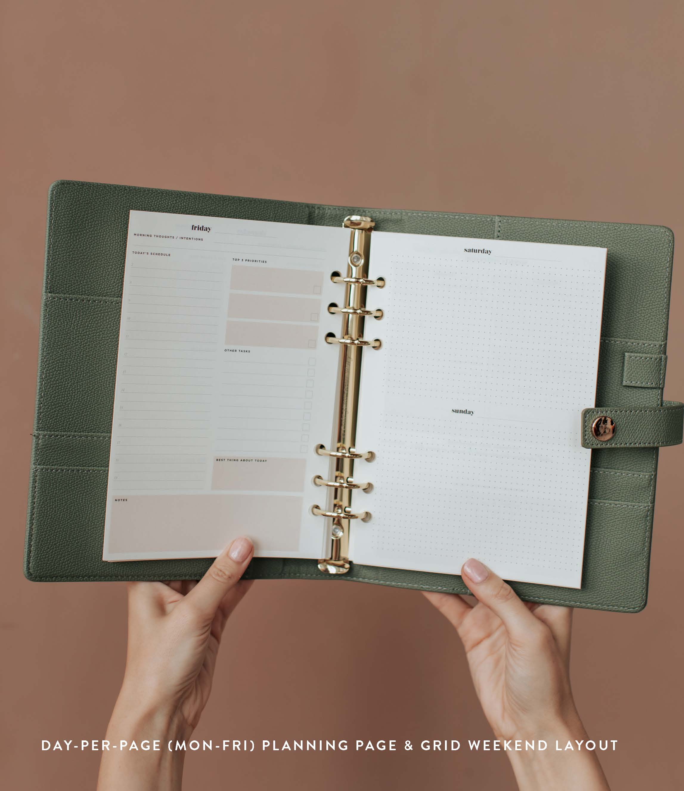 Planner Large Rings Undated Daily Planner Ring Binder Set – The Inspired Stories
